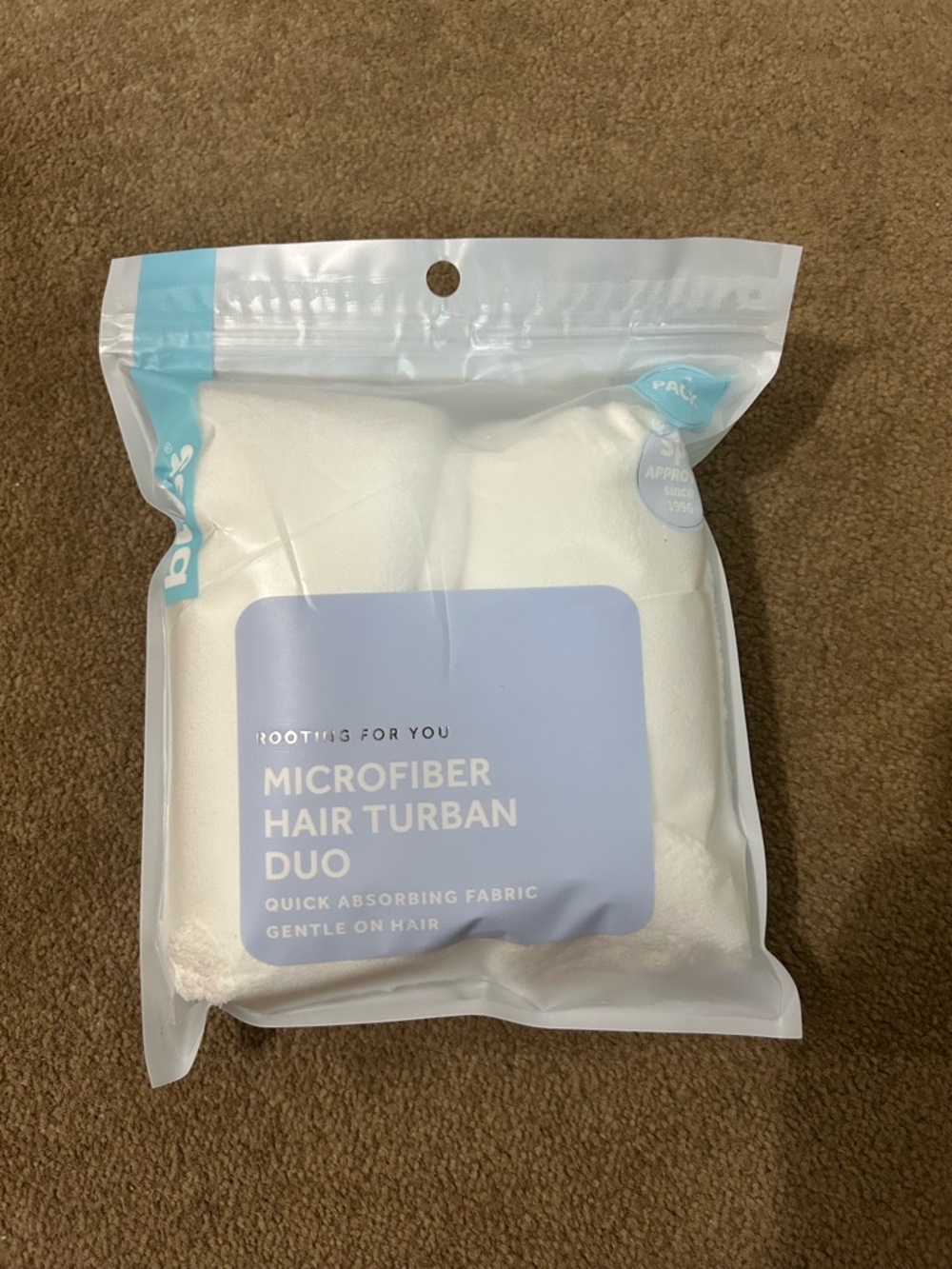 Microfiber Hair Turban Duo - White